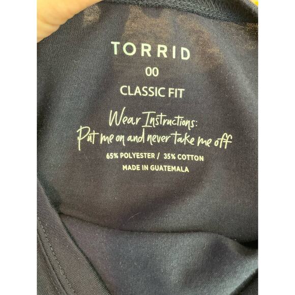 Torrid blue long sleeves crew neck top size M/L - Picture 3 of 11